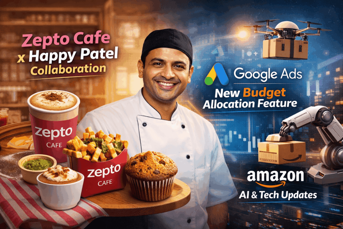Zepto Cafe x Happy Patel collaboration and digital marketing updates