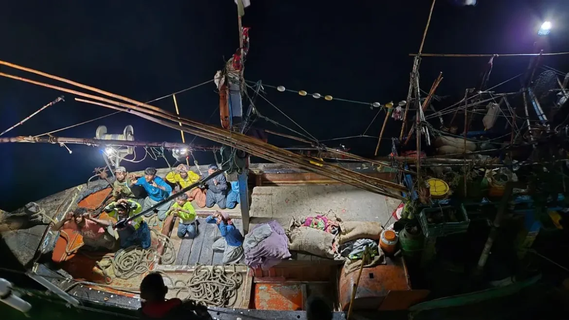 Indian Coast Guard intercepts Pakistani fishing boat AL-MADINA near maritime boundary